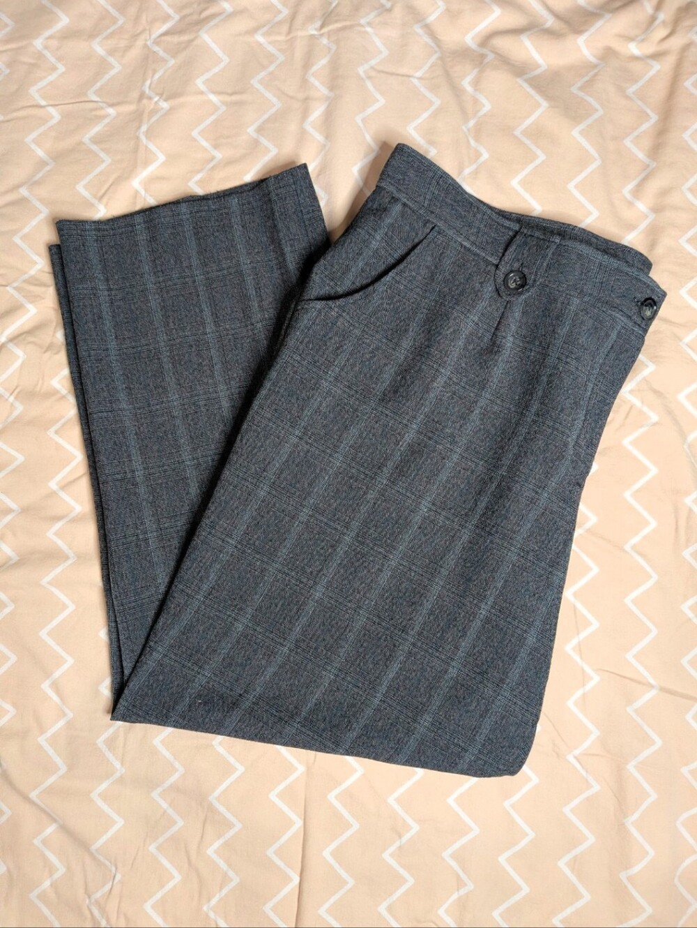 Just My Size Women's Gray Windowpane Dress Pants Sz 18W
